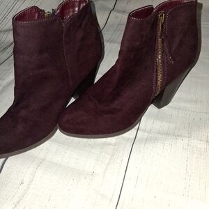 Charlotte Russe Dark Burgundy Ankle Booties